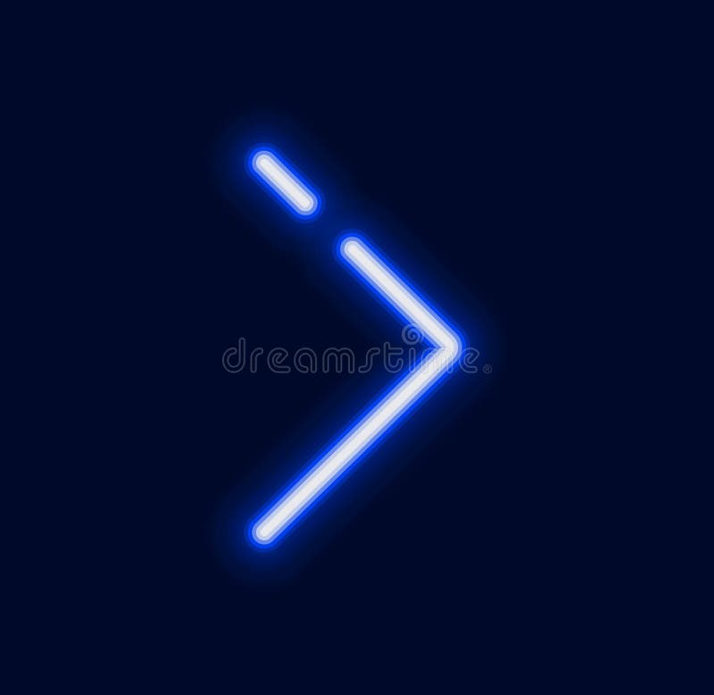 Glowing neon command prompt symbol royalty free illustration
