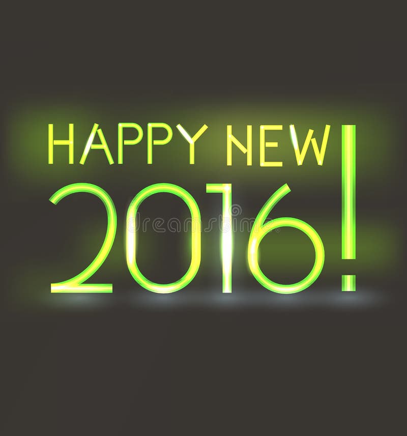 Glowing neon elements. Happy new year! stock illustration