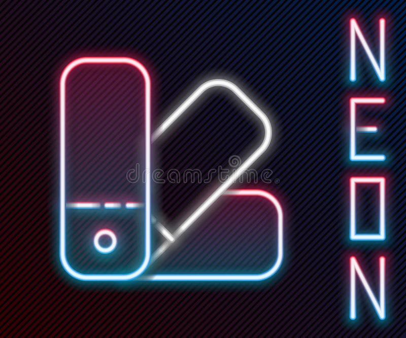 Glowing neon line Color palette guide icon isolated on black background. Colorful outline concept. Vector Illustration stock illustration
