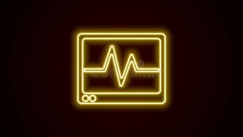 Neon Heartbeat on Black Isolated Background Stock Video - Video of beat,  monitor: 180104501