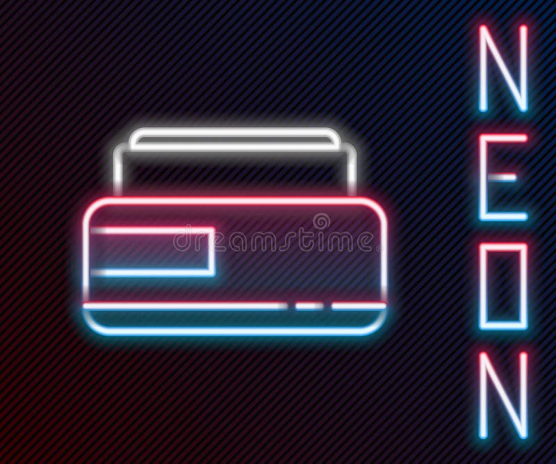 Glowing neon line Cream or lotion cosmetic tube icon isolated on black background. Body care products for men. Colorful stock illustration