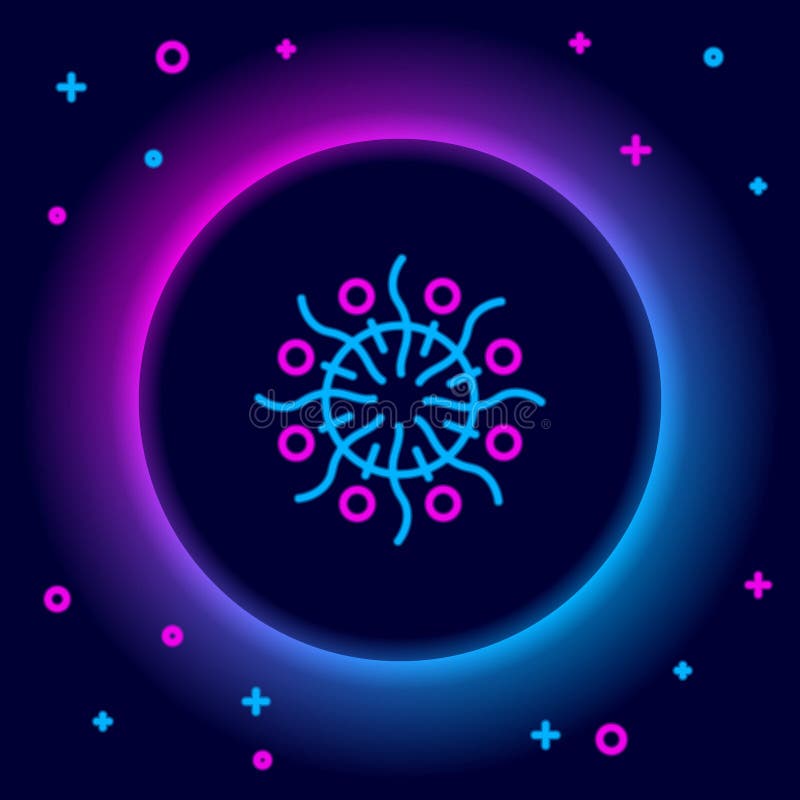 Glowing neon line Firework icon isolated on black background. Concept of fun party. Explosive pyrotechnic symbol royalty free illustration