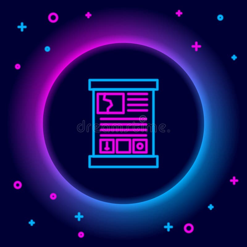 Glowing neon line Game guide icon isolated on black background. User manual, instruction, guidebook, handbook. Colorful stock illustration