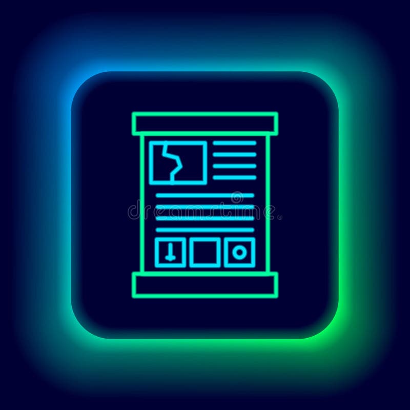 Glowing neon line Game guide icon isolated on black background. User manual, instruction, guidebook, handbook. Colorful vector illustration