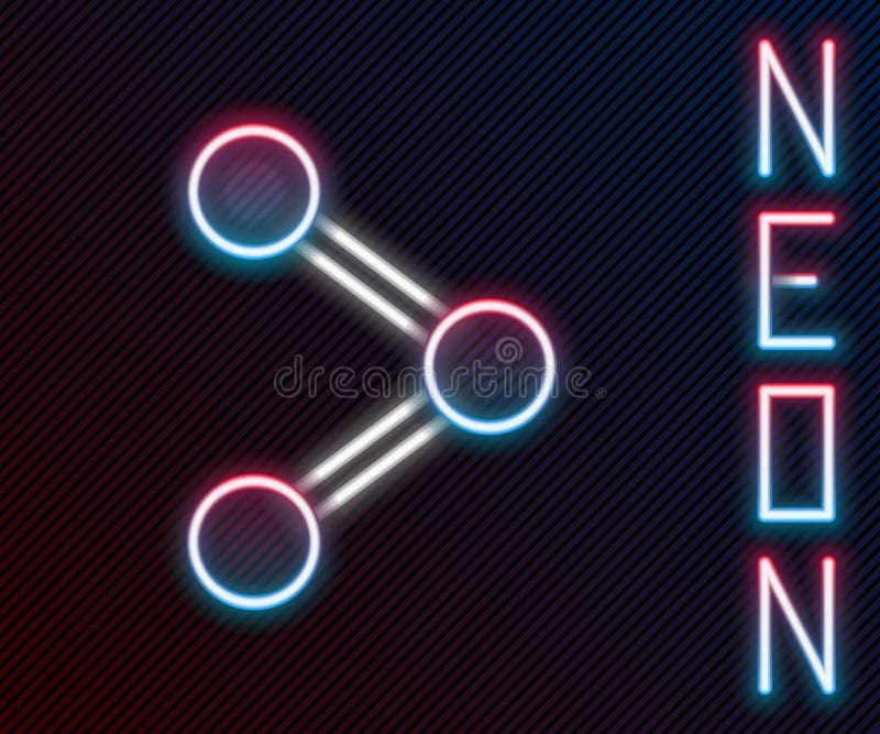 Glowing neon line Share icon isolated on black background. Share, sharing, communication pictogram, social media vector illustration
