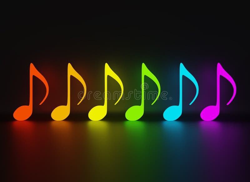 rainbow music notes clipart