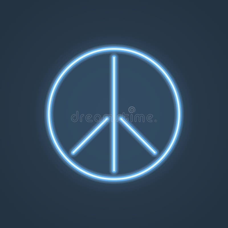 Neon Sign Of Chinese Hieroglyph Means Peace In Circle Frame With English  Alphabet Wish For Peace In Neon Style Stock Illustration - Download Image  Now - iStock