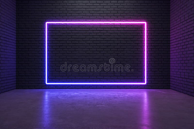 Glowing neon poster stock illustration. Illustration of background