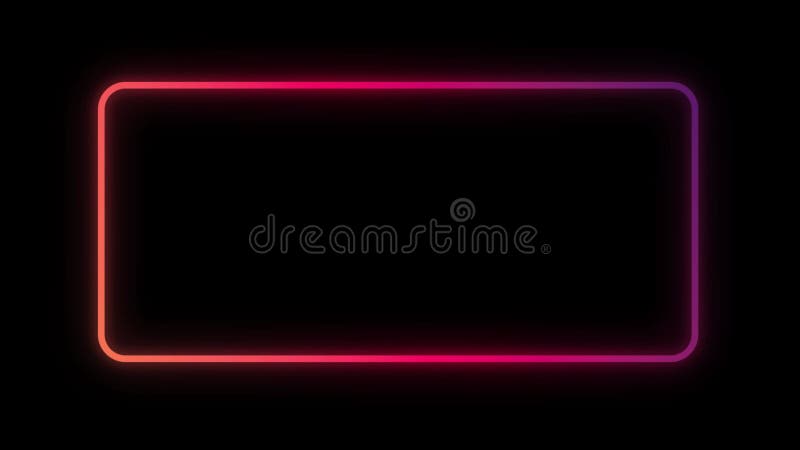 Glowing neon rectangular frame on dark background vector illustration