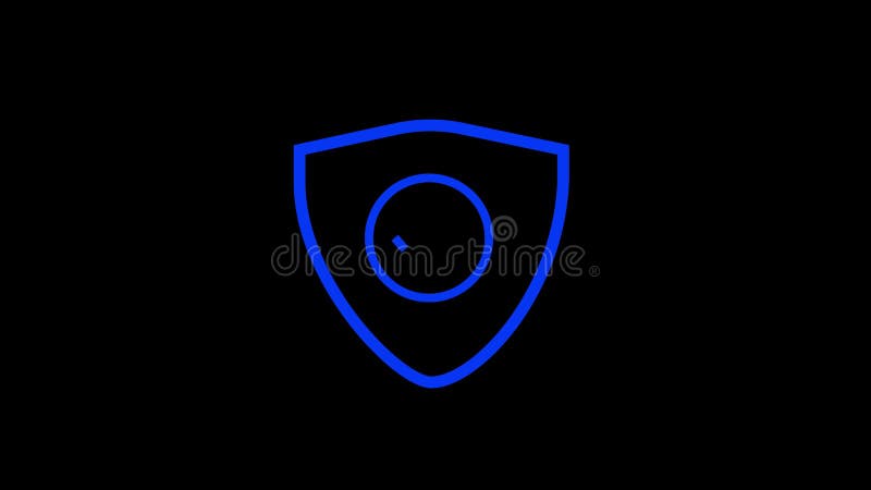 Glowing neon shield check mark animation. Motion graphic animation representing ai generative vector illustration