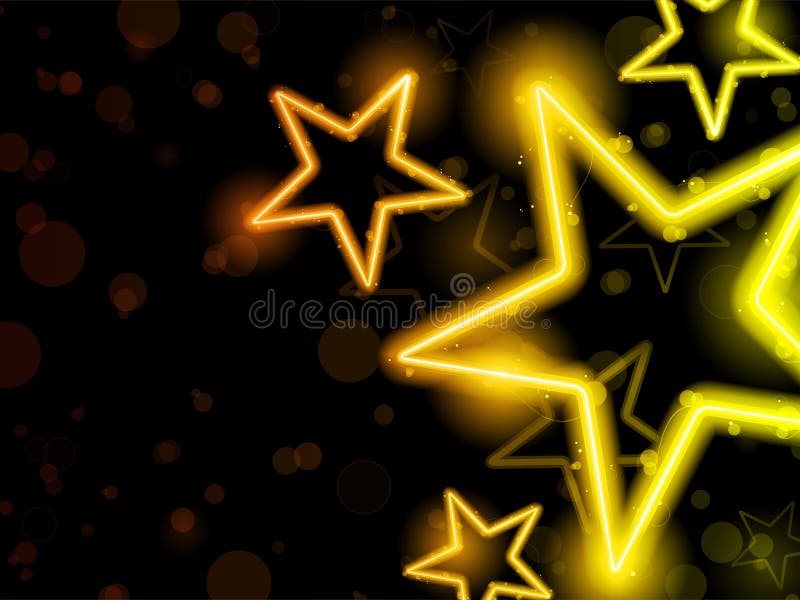 Glowing Neon Stars Background