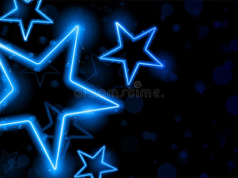 Glowing Neon Stars Background