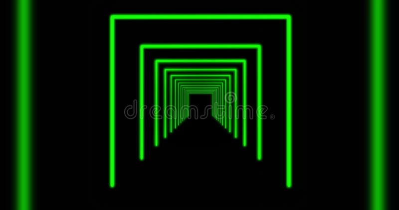 Glowing neon tunnel beams using rays of light in a pattern - 4k royalty free illustration