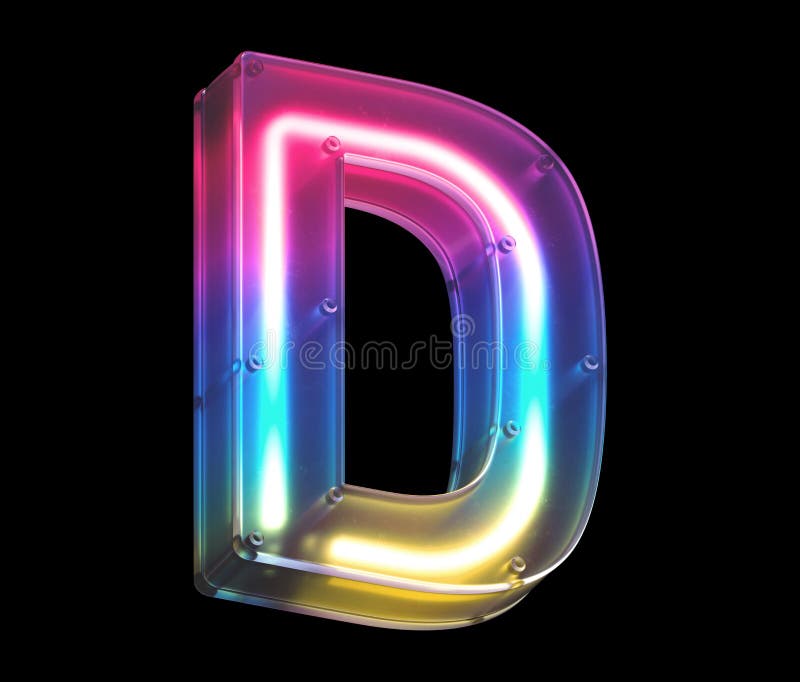 Glowing Neon Under Matte Glass. Font. Letter K. Stock Illustration ...