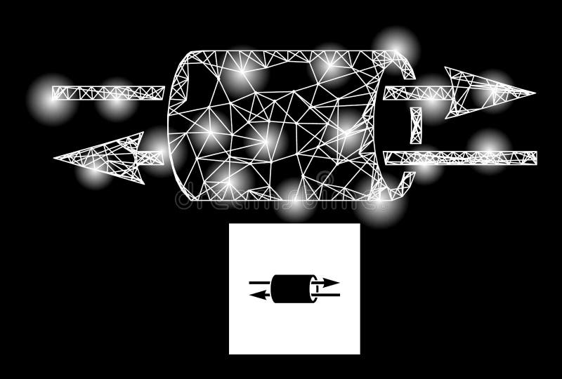 Bright Network VPN Pipe Mesh Icon with Glare Spots Stock Vector