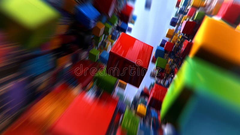 Glowing networks and abstract digital cubes combine to create a futuristic background image. AI generated