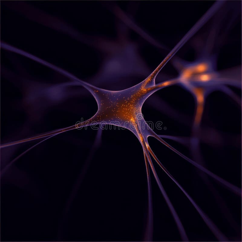 Glowing neural network connection amidst dark background royalty free stock image