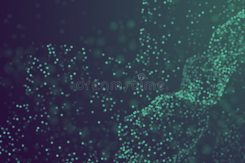 Glowing particles background. Futuristic dots pattern, abstract digital dark illustration