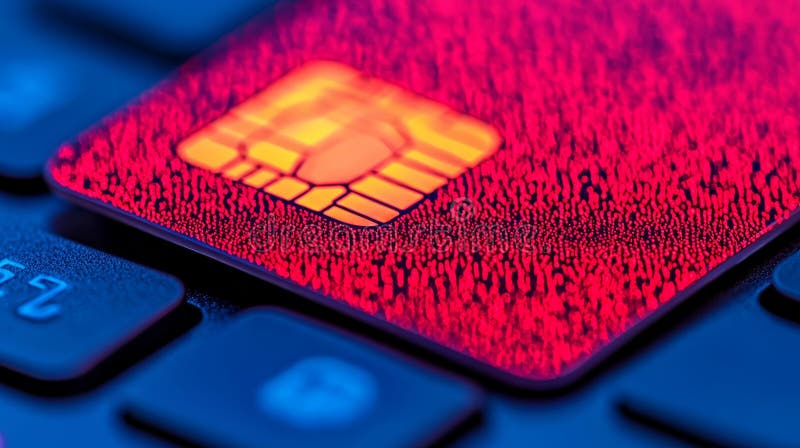 Glowing Payment Gateway on Digital Keyboard stock illustration