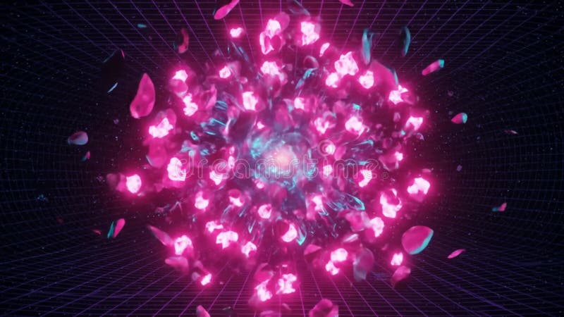 Glowing Portal Forming in Abstract Space Slow Motion stock illustration