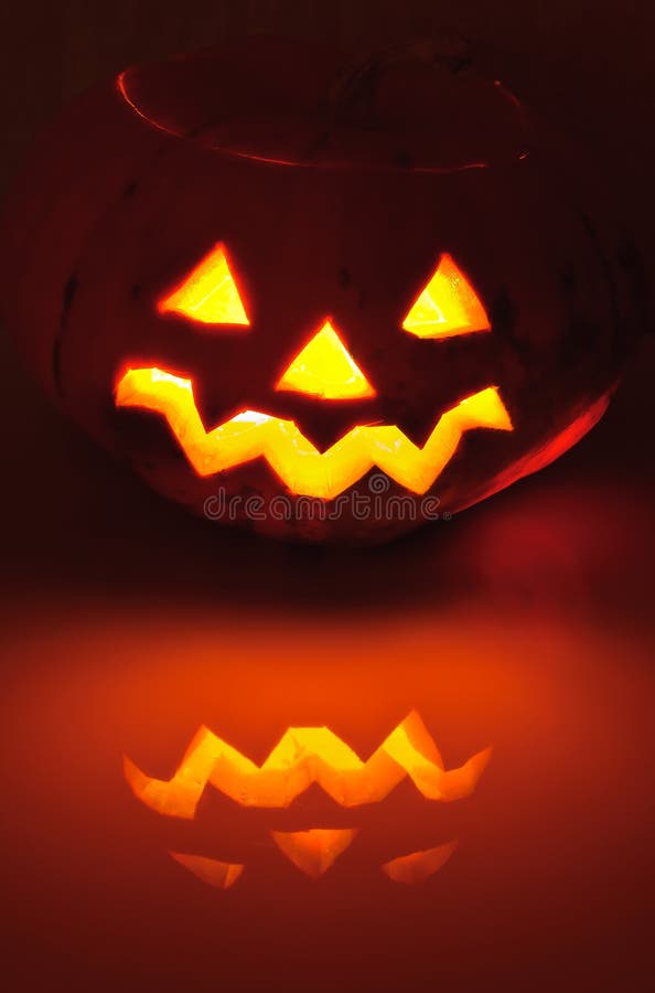 Glowing Pumpkin With A Candle Inside Stock Image Image of magic