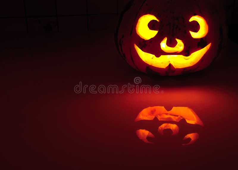 Glowing Pumpkin With A Candle Inside Stock Image Image of magic