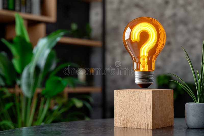 A light bulb with a question mark on top of it royalty free stock photography