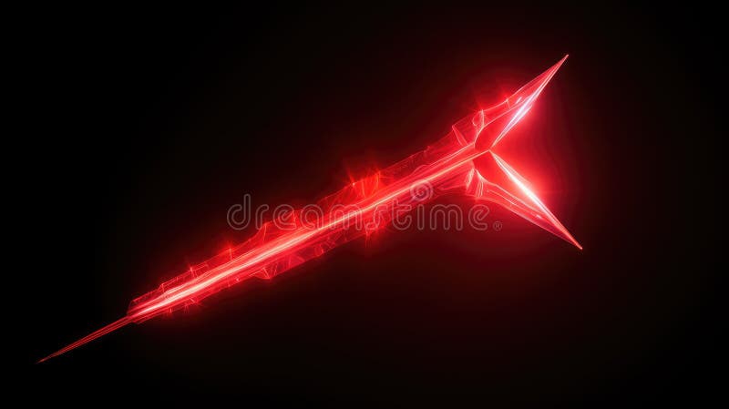 Glowing red arrow transparent stock illustration