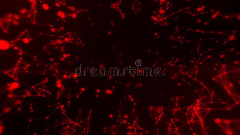 Red Plexus Abstract Lines & Particles Intro Logo Background stock illustration