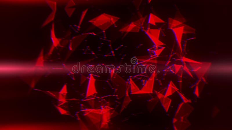 Red Plexus Abstract Lines & Triangles & Rays Intro Logo Background stock illustration