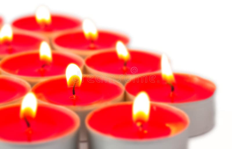 Glowing red tea lights stock image. Image of dark, peace 35384535