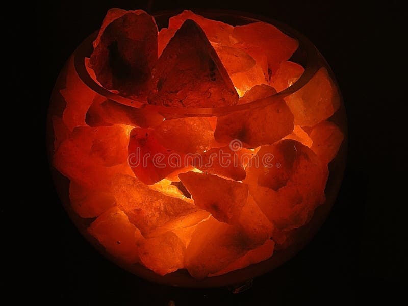 Glowing Rock Salt Bowl stock image. Image of illuminated 54014061