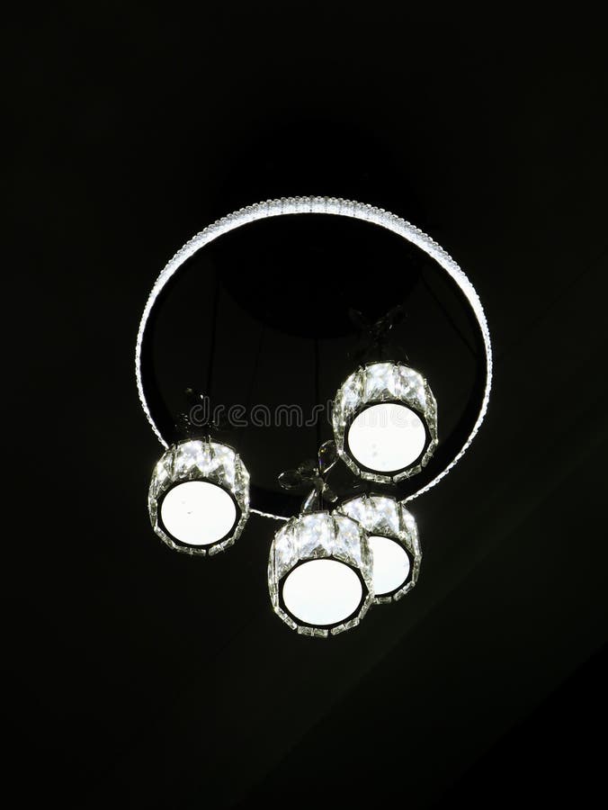 Glowing Round LED Chandelier Light Stock Photo Image of concept