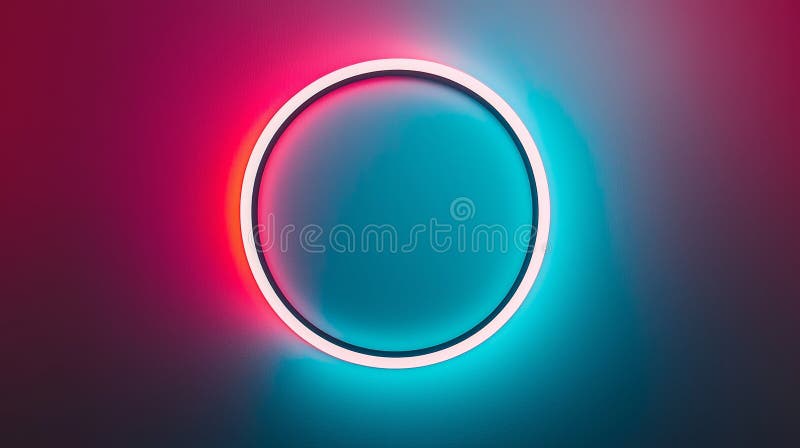 Glowing Round Podium in Vibrant Light for Modern Display or Stage Setup stock illustration