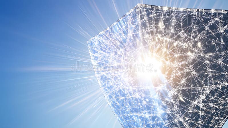 Glowing Shield Cybersecurity Art royalty free illustration