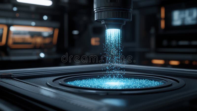 Glowing Substance in Futuristic Chemistry Lab with Advanced Technology and Sterile Environment vector illustration