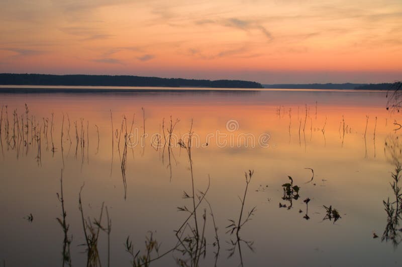 Glowing Sunset on the Lake