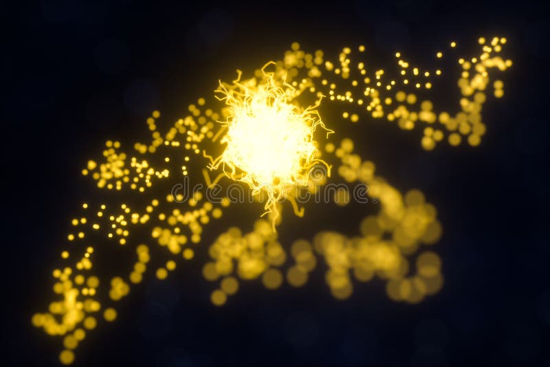 Glowing triangles and particles with dark background, 3d rendering royalty free illustration Glowing triangles and particles with dark background, 3d rendering royalty free illustration
