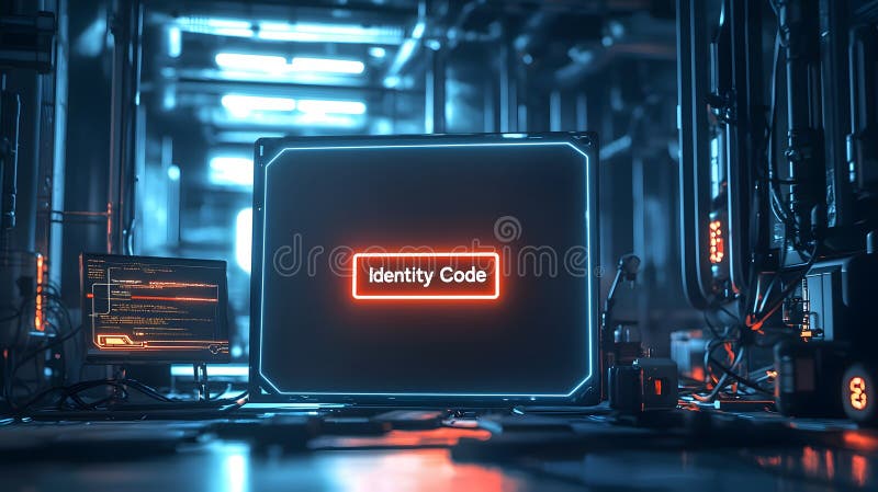 Glowing Verification Box on Blank Screen stock illustration