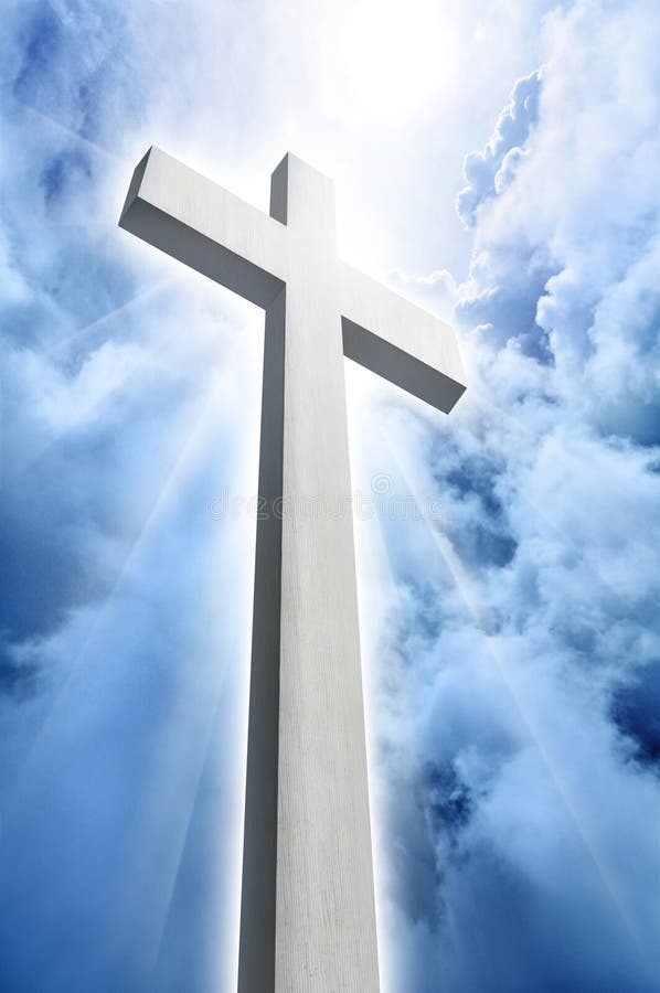 Glowing White Cross with Rays of Light Stock Image Image of bright