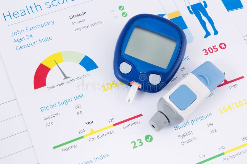 Glucometer et essai pour le diabète photographie stock libre de droits Glucometer et essai pour le diabète photographie stock libre de droits