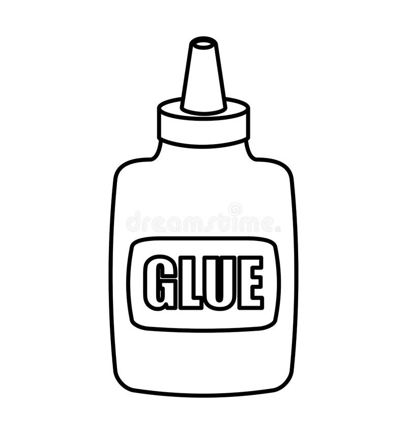 Glue bottle isolated icon stock illustration. Illustration of education 79339400