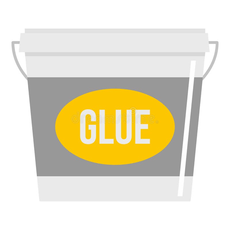 Glue Bucket Icon, Flat Style Stock Vector - Illustration of empty