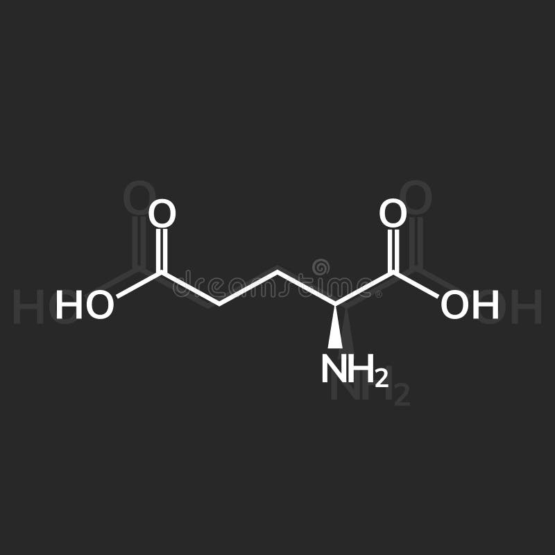 Glutamic zuur op dark stock illustratie Glutamic zuur op dark stock illustratie