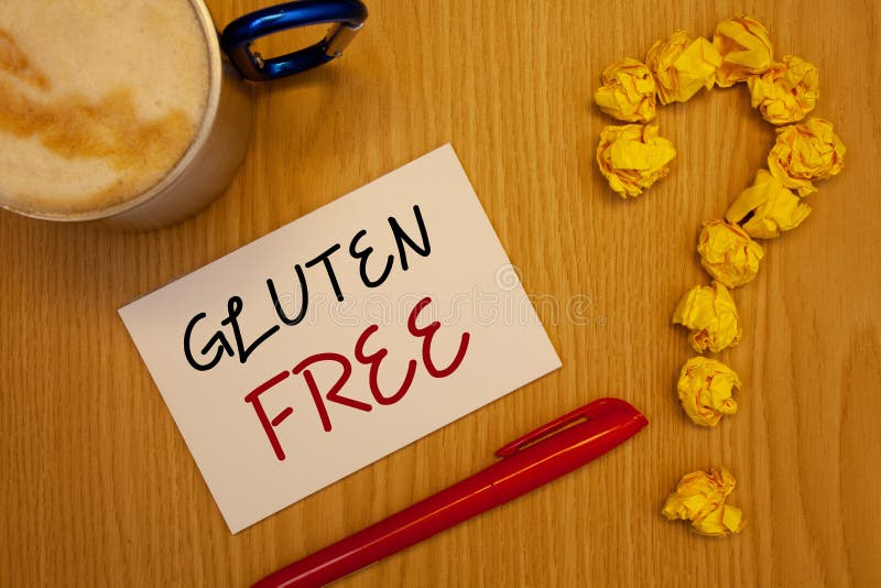 Gluten des textes d'écriture de Word gratuit Le concept d'affaires pour le régime avec des produits ne contenant pas des ingrédie photographie stock Gluten des textes d'écriture de Word gratuit Le concept d'affaires pour le régime avec des produits ne contenant pas des ingrédie photographie stock