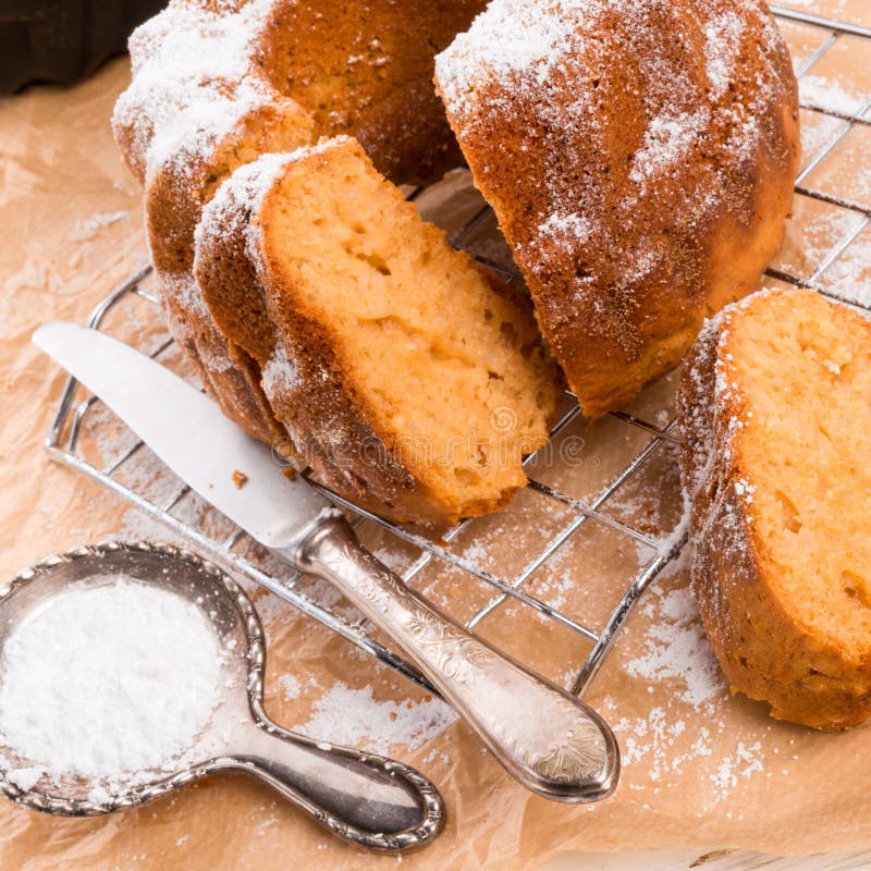 Glutenfree Cake with Rice Flour and Kaymak Stock Image Image of