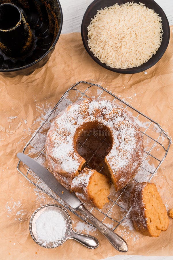 Glutenfree Cake with Rice Flour and Kaymak Stock Image Image of