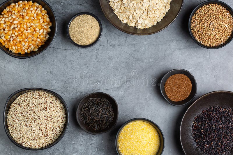 Gluten Free Cereals As Corn, Amaranth , Quinoa, Buckwheat , Teff, Rice