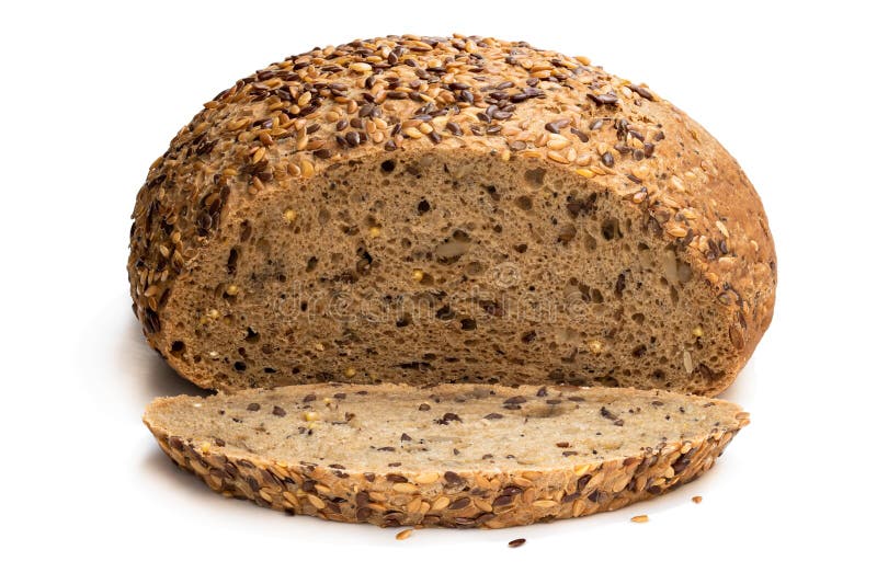 Gluten Free Multi Seed Bread with Linseed Isolated on White Stock Image Image of flour