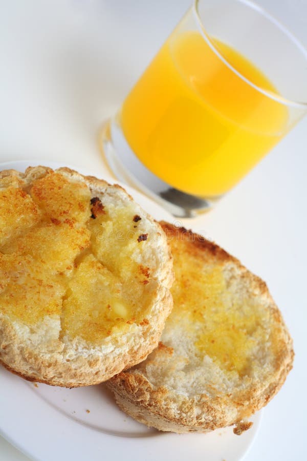 Gluten Free Toasted Bread and Orange Juice Stock Photo Image of